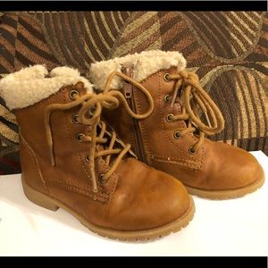 Cat &Jack Girls Ankle Boots with Faux Fur Top